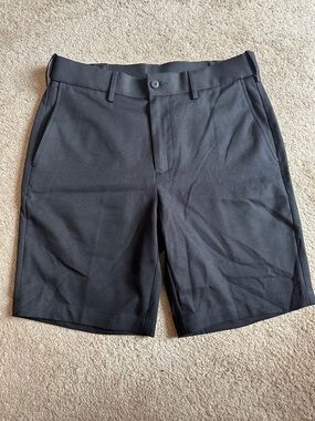 Grand Slam Black Performance Flat-Front Golf Shorts